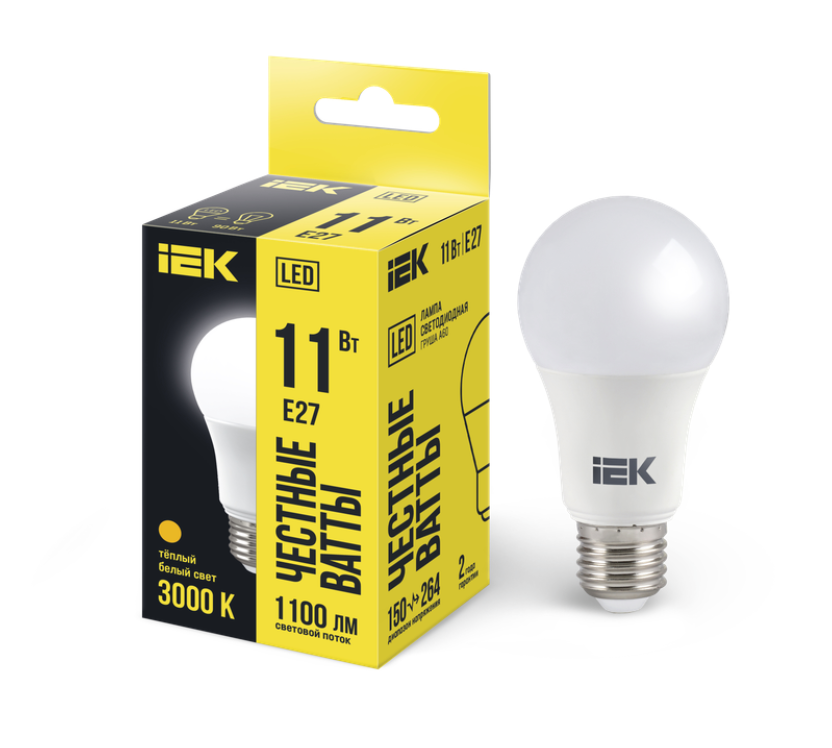 Đèn Led Bulb Bóng Quả Lê 10W A60 Đui E27 – Vàng 3000k IEK