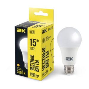 Đèn Led Bulb Bóng Quả Lê 15W A60 Đui E27 – Vàng 3000k IEK